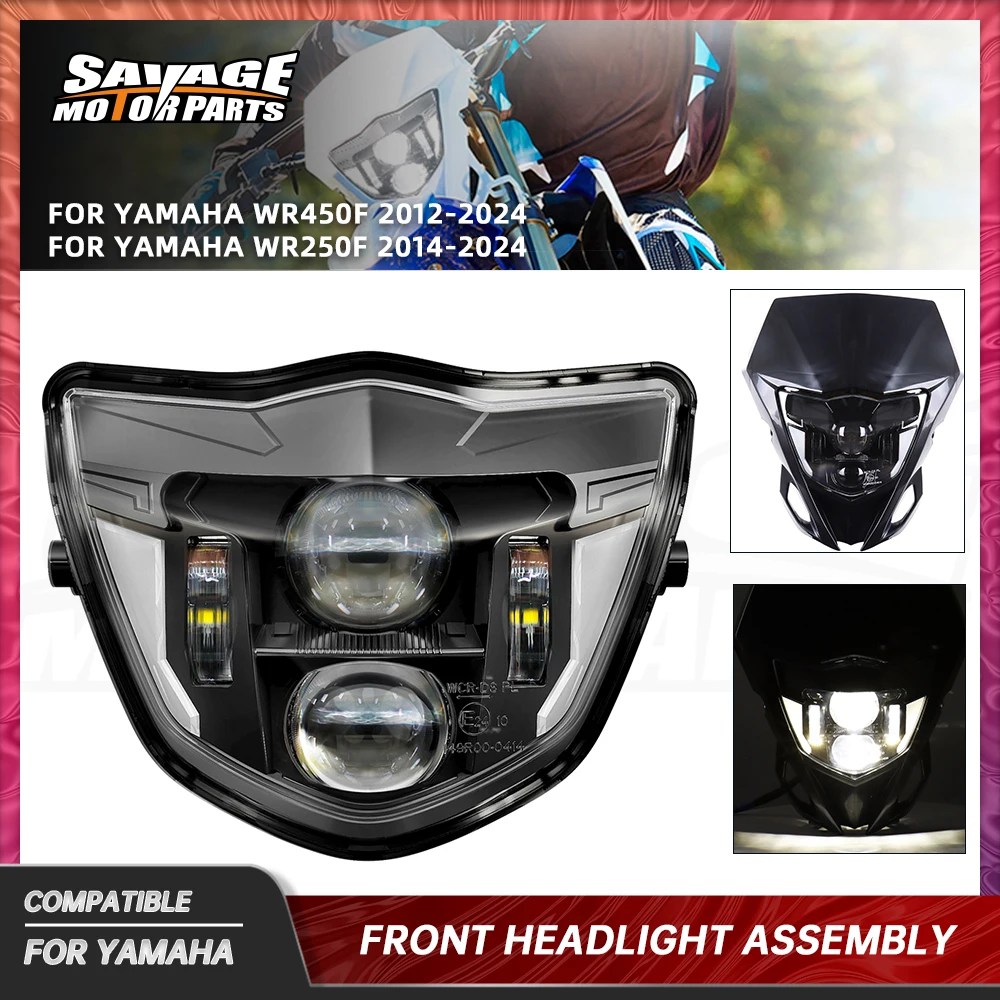 

E24 LED Headlight For Yamaha WR450F WR250F 2012-2024 Dirt Bike Motorcycle Head Light Lamp Assembly Headlamp WR 250F 450F