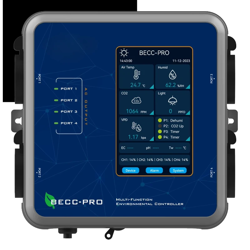 

Pro-Leaf Smart Climate Controller 4-in-1 Sensor for Small Size Mushroom Growing Equipment Environmental Controller for Grow Tent