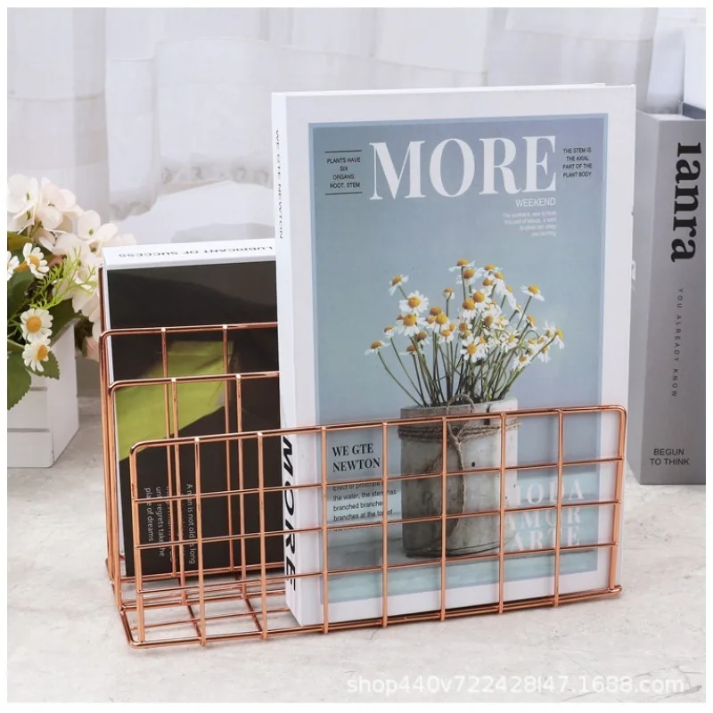 Durable Durable Modern Golden Bookshelf Storage Stylish Metal with Storage Basket Magazine and Newspaper Organizer, Home Storage Rack. - Aliexpress Deal