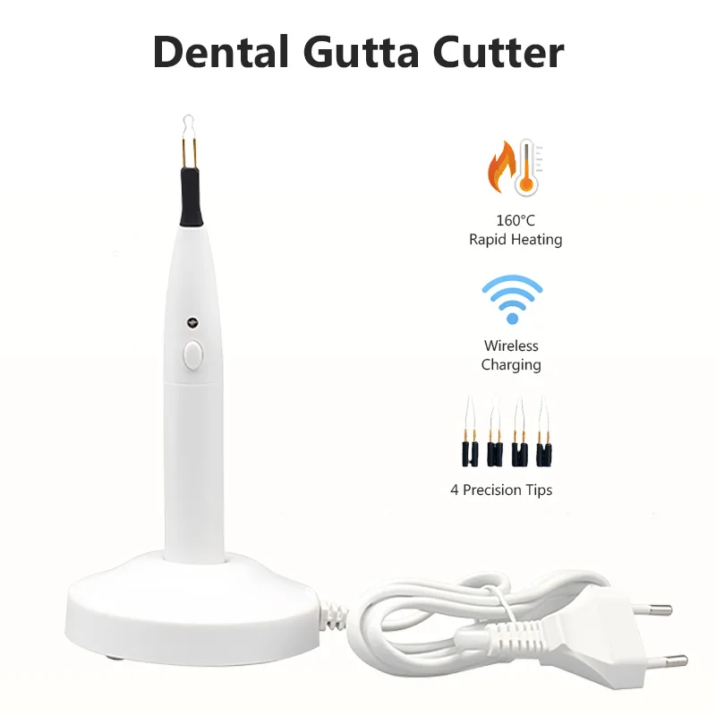 Dental Gutta Percha Tooth Gum Cutter with 4 Tips Dentistry Tool Equipment Dental Dissolved Breaker Gutta Percha Cutter