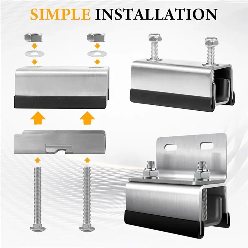 A27F-For Stable For Roof Box Fixing, 4 PCS Stainless Steel Solar Bracket With Wrench Solar Accessories For Rvs And Yachts