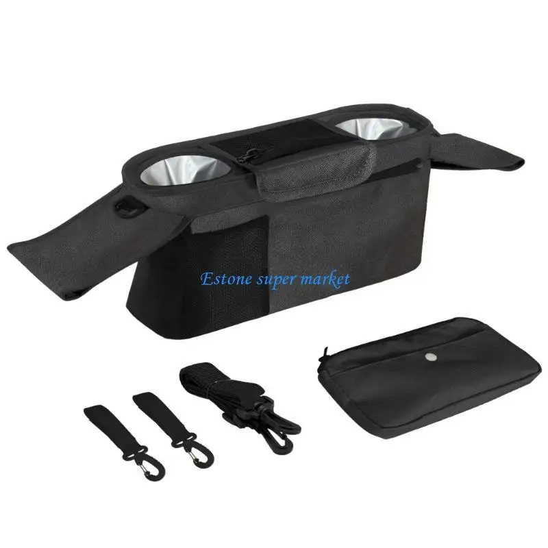 090B Practical Baby Carriage Organizers Bag Watertight Pram Hanger for Active Parents