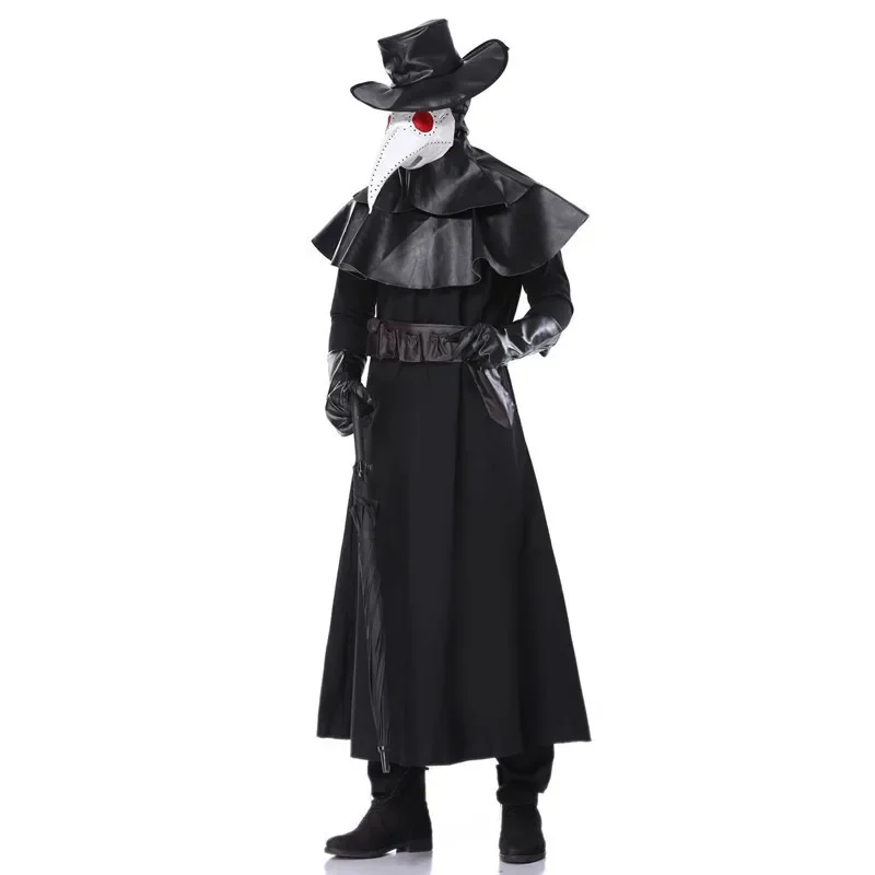 Plague Doctor Costumes Plague Doctor Mask Black Death Witch Cosplay Carnival Halloween Costumes Men Woman Adult Steam Punks Mask