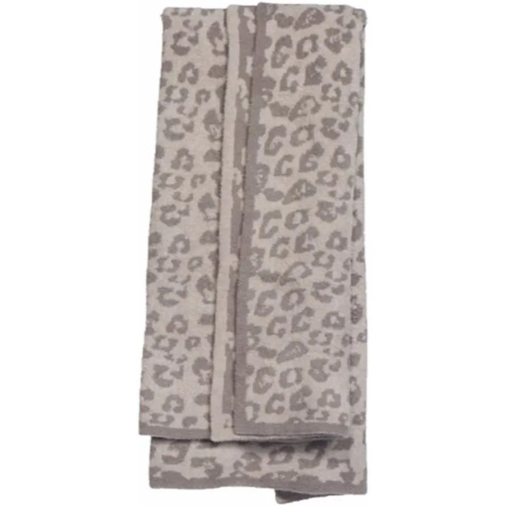 CozyChic Barefoot in The Wild Gray One Size,Leopard/Linen/Warm Gray,CozyChic BITW Adult Throw Leopard