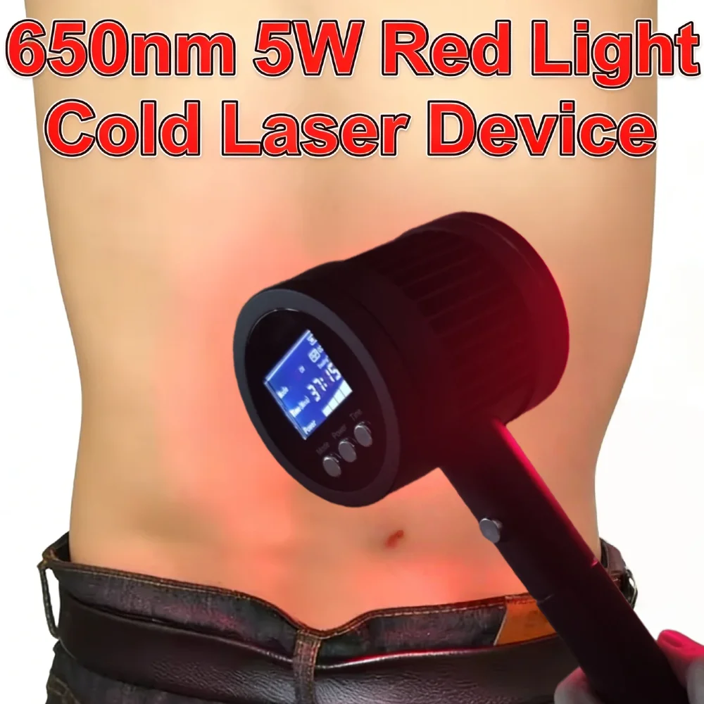 

650nm 5W Red Light Cold Laser Device Non-invasive LLLT Physiotherapy for Chronic Muscle Pain Arthritis Joint Relief Home Use