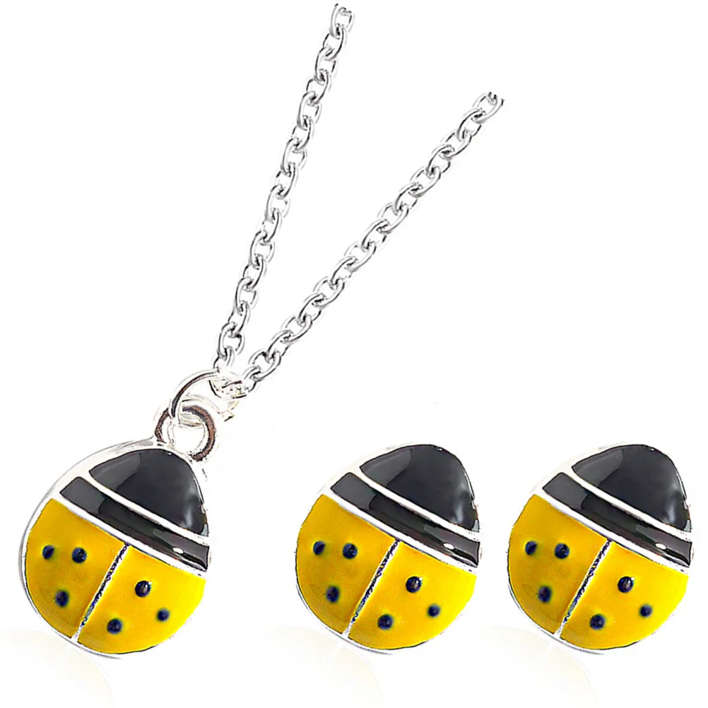 

1Set Necklace Earring Kit Elegant Women Jewelry Wedding Decor Gift Ladybug Necklace Bridal Jewelry Set for Wedding