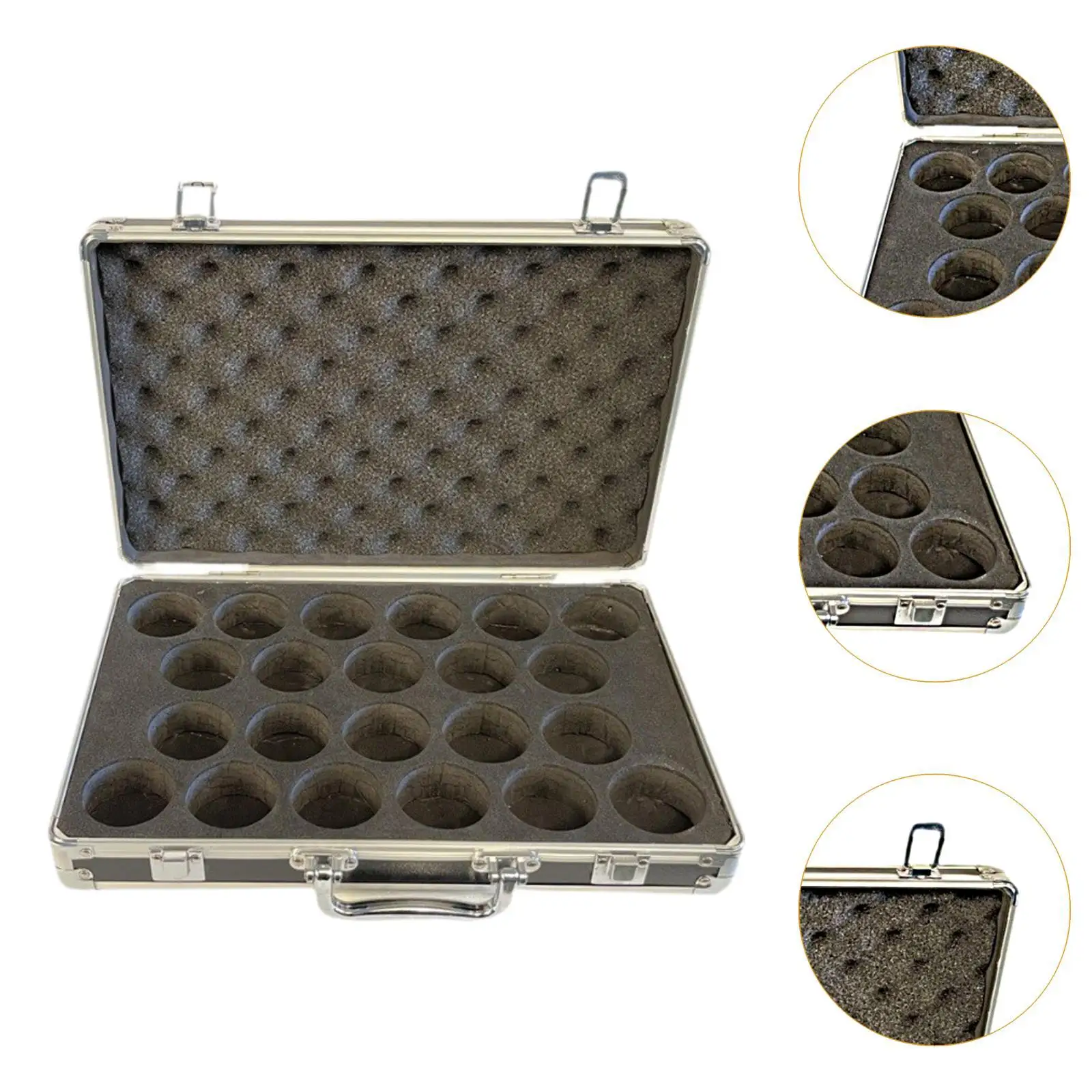 Billiard Balls Storage Box 22 Balls Holder Padded Equipment with Carry Handle Snooker Balls Suitcase Carrying Case for Sports - view 3