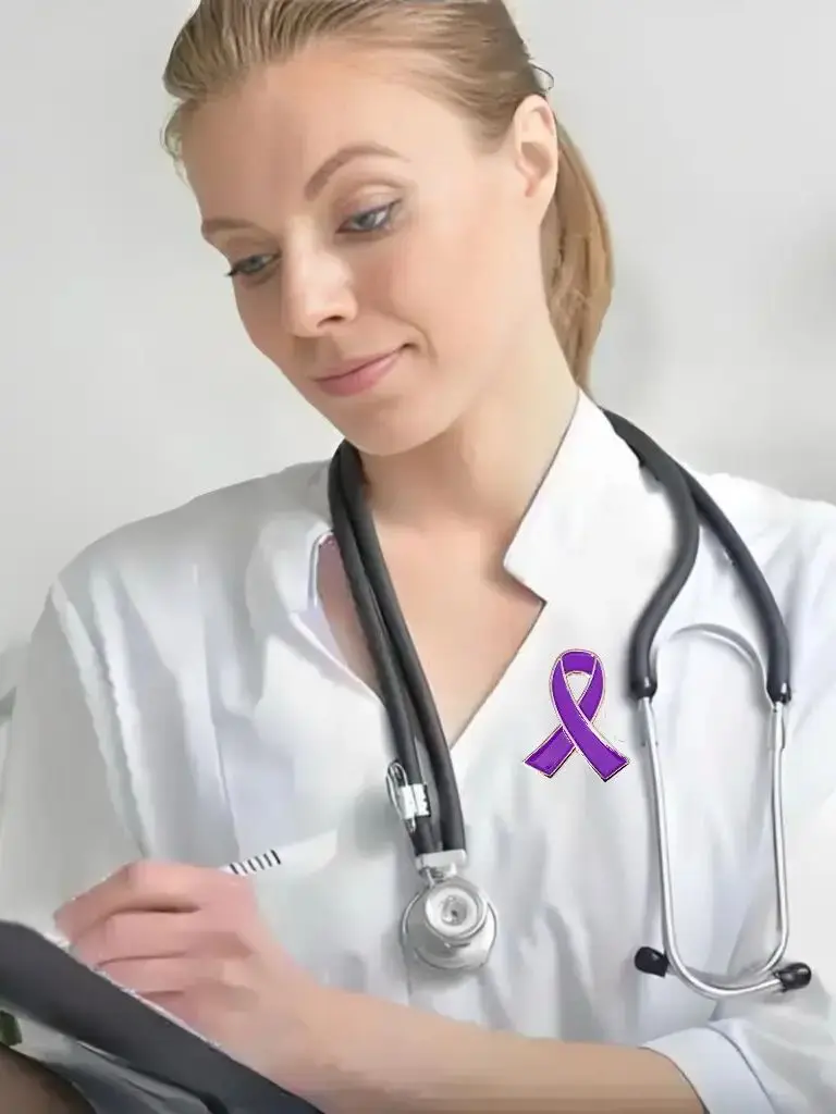 5/10/50/100 Stück lila Band Anstecknadel Domestic Violence Awareness Brosche Alzheimers Epilepsy Lupus Cancer Awareness Pins – Detail 2