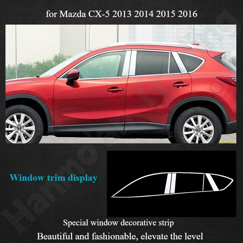 

Для Mazda CX-5 2013 2014 2015 2016 отделка окна из нержавеющей стали/яркая полоса окна