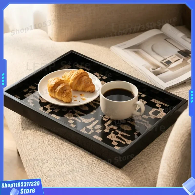 Medieval Style Round Coffee Table Tray Dark Night Puzzle View Shape Desktop Decorative Box Creative Ornament Pumping Carton