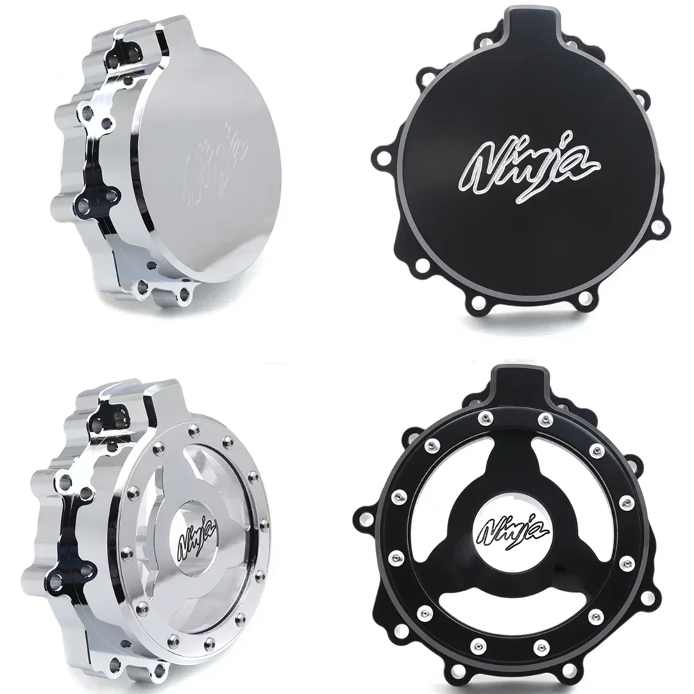 

"Ninja" Engine Stator Cover Left For Kawasaki ZX6R 2007-2022 Motorcycle Parts Chrome Crankcase