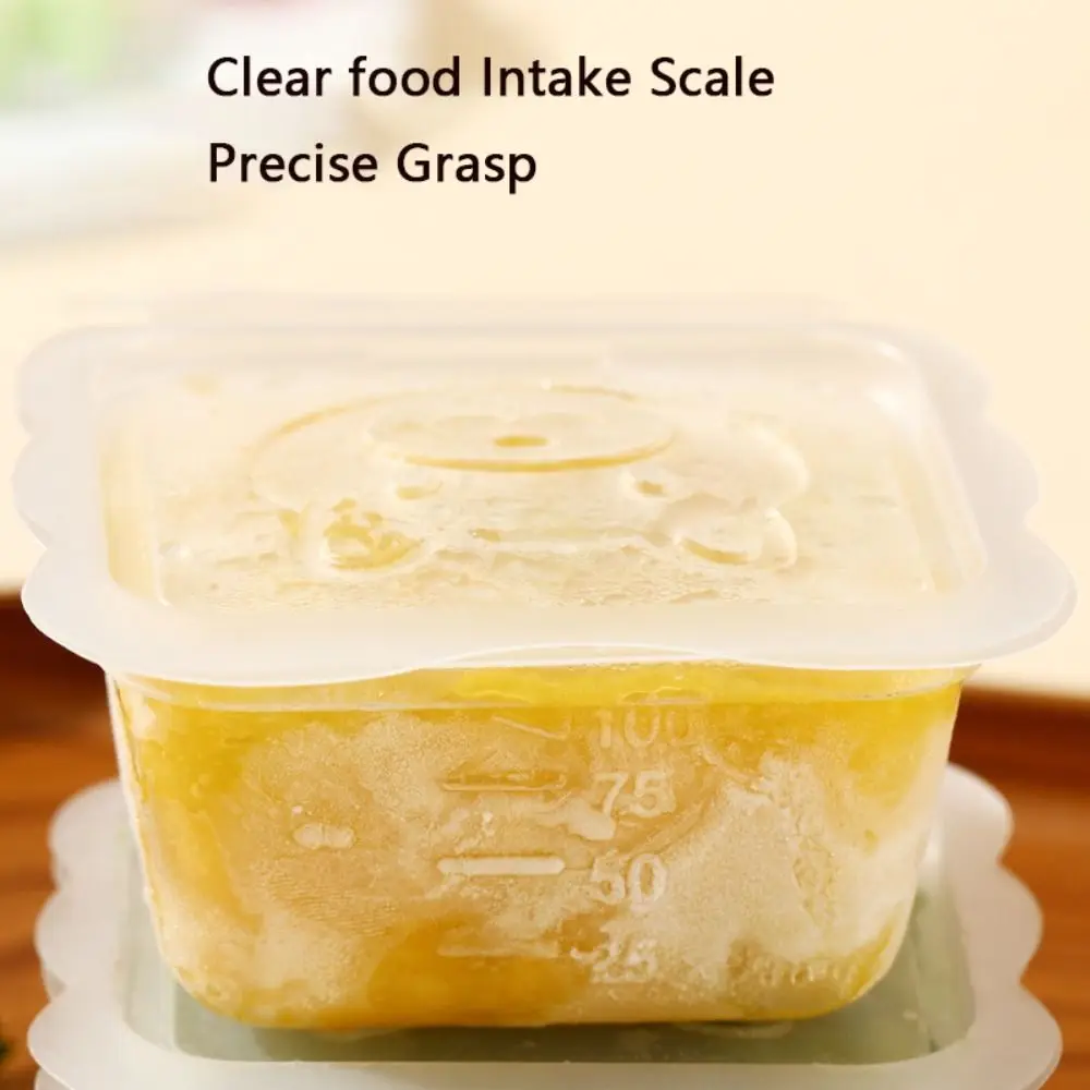 6Pcs/Set Plastic Baby Food Supplement Box 100ml Jam Box Food Storage Box Freezing Food Storage Container for Families