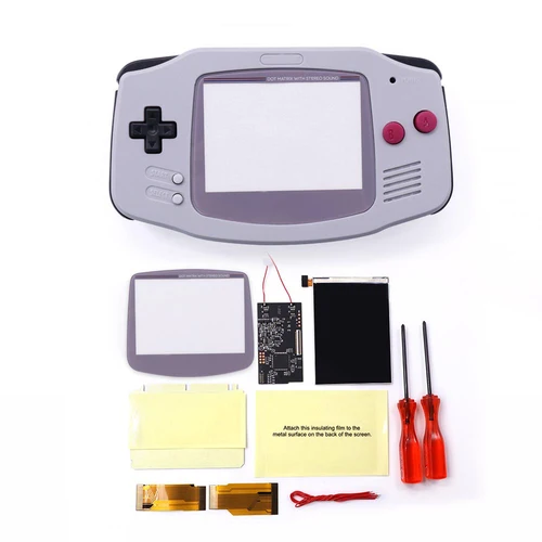 Imagen 2 del producto Control táctil y de botones para consola Game Boy Advance GBA, modelos V2 iPS, retroiluminación LCD, carcasa GITD precortada, 8 colores