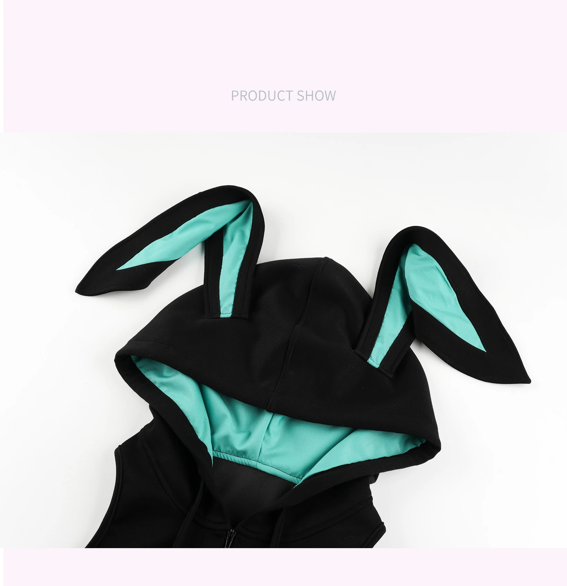 Anime Japanese Cute Rabbit Ear Hoodie Bodysuit Bunny Tight Fitting Girls Role Play Outfits Underwear Halloween Cosplay Costume