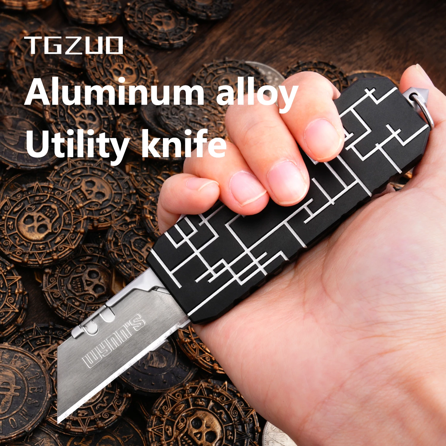 

Aluminum alloy Utility knife,with clip and 10pcs sk5 Steel Blades,Precision Craft Retractable DIY Knife For Office Home Outdoor
