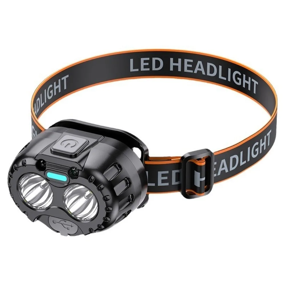 

Sensor LED Headlamp IPX4 Waterproof USB Charging Mini Head Flashlight 500mAh Lightweight Fishing Headlamp Outdoor Accessories