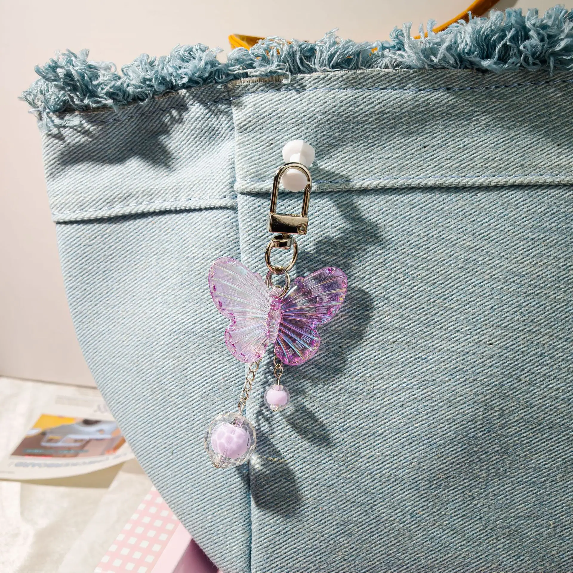 36 Stück/12 Set rosa Schmetterlings-Anhänger-Schlüsselanhänger, geeignet für Geburtstagsfeiern, Hochzeitsgeschenke, Taschendekorationen und kleine Geschenke für R – Detail 4