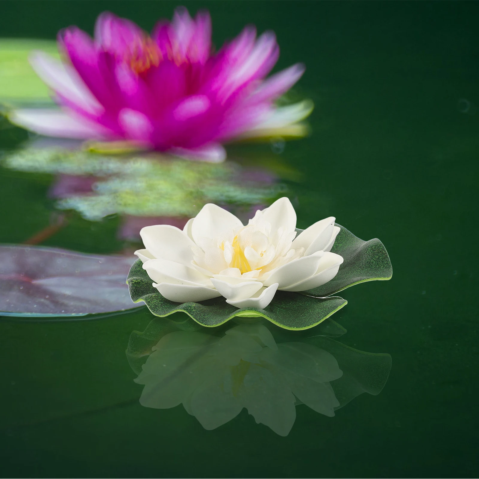

Simulated Lotus Leaf Faux Water Pond Lilies Artificial Plants Fish Tank Decorations Pool Ornament Plastic Miniature Lily