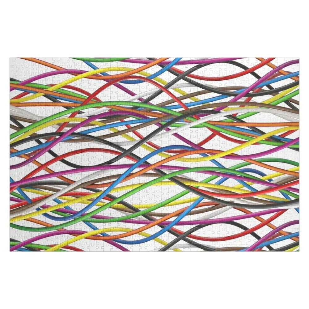 Wiring, colorful electric wires Jigsaw Puzzle Personalized Gift Married Wooden Jigsaws For Adults Personalize Puzzle