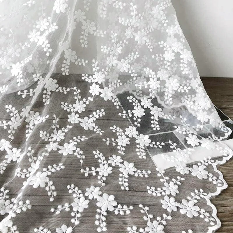 Mesh Fabric Soft Embroidered Lace Clothing Wedding Dress Tablecloth Wholesale Cloth Apparel Sewing Fabric Material