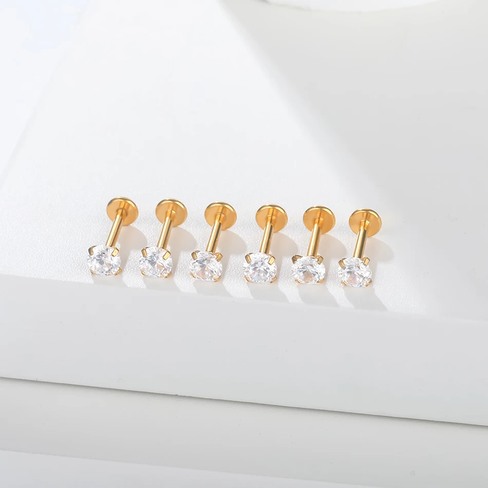 5/10 قطعة G23 التيتانيوم Labret مسمار الشفاه خواتم الموضوع الداخلي روك الفص الزنمة اللولب الغضروف شقة الظهر القرط ثقب المجوهرات