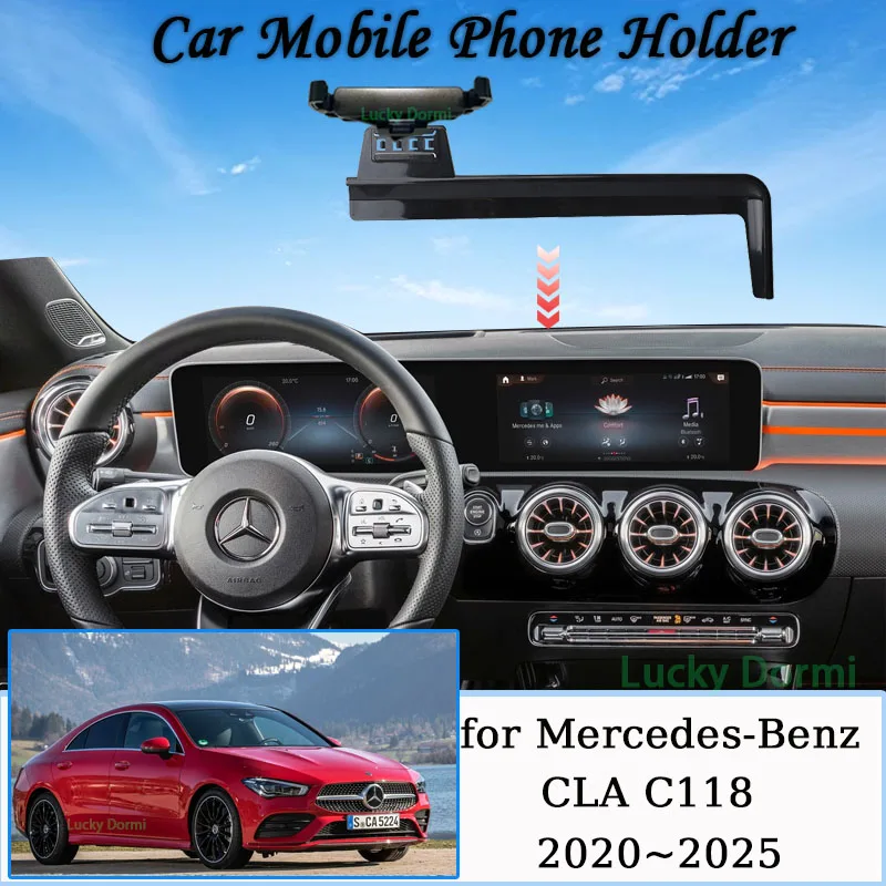 

Car Mount for Mercedes Benz CLA C118 2020~2025 Screen Wireless Charger Mobile Phone Holder GPS Bracket Gravity Stand Accessories