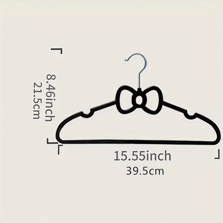 10/20 Cute Bow Hangers Space saving Plastic Clothing Storage Shelves Suitable for Clothes Closets Jackets and Shirts