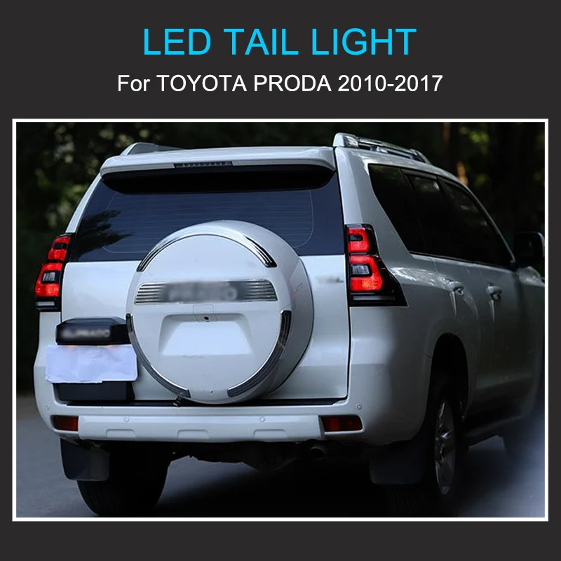 1 زوج مصباح ليد خلفي الجمعية لتويوتا برادو 2010-2017 مصابيح خلفية التوصيل والتشغيل مع محرك LED تحول الفرامل الخلفية المصابيح الخلفية