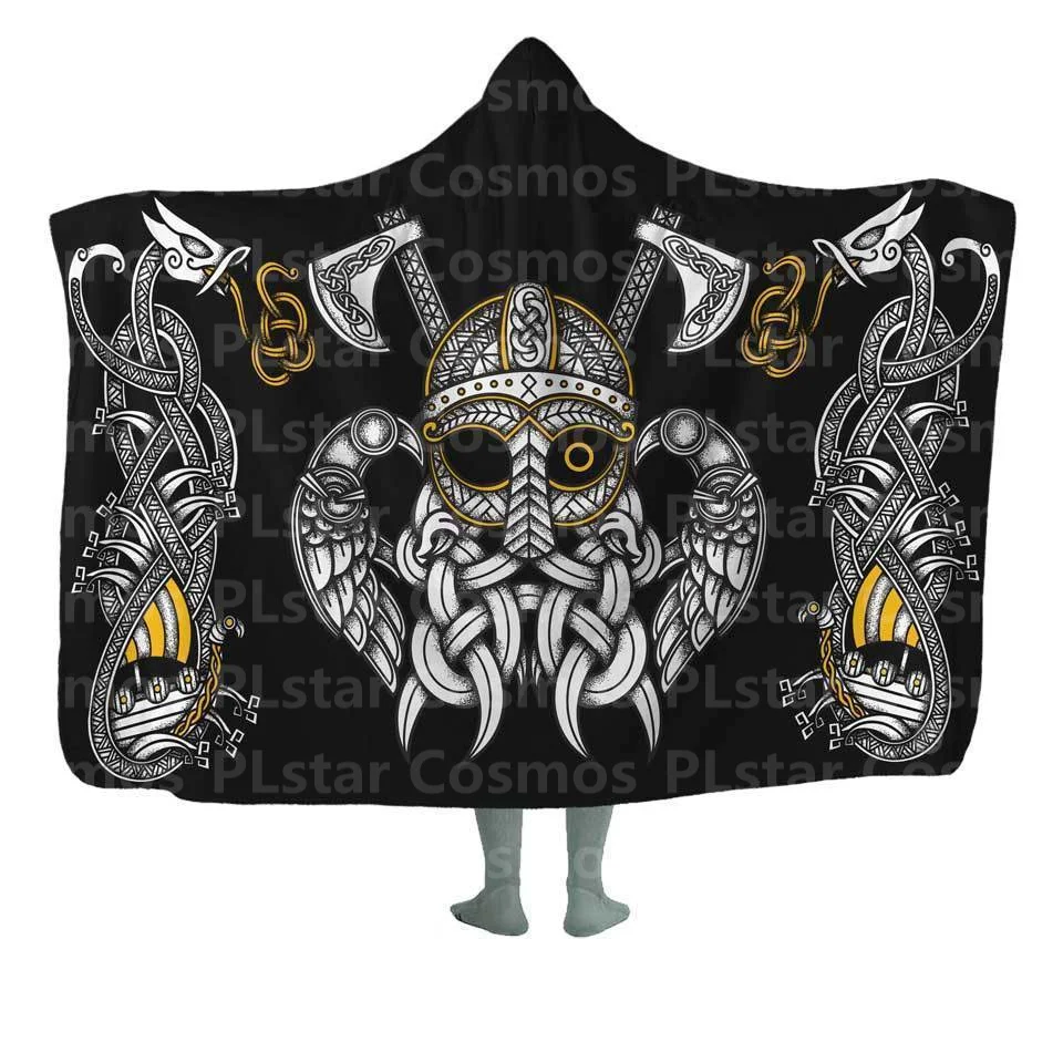 Oceanic Hooded Blanket 3D All Over Printed Wearable Blanket for Men and Women Adults Kids Fleece Blanket