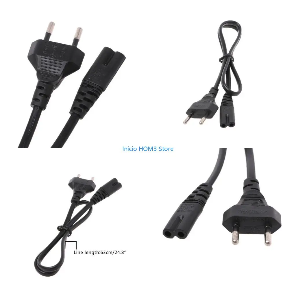 A5YD 2-Prong Pin AC EU Power Supply Cable Wire Power Cord For Desktop Laptop
