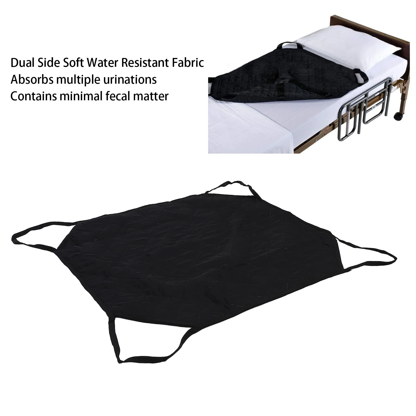 Positioning Bed Pad Reusable Washable Transfer Pad Draw Sheet with 4 Reinforced Handles for Turning Lifting for Elderly Patient