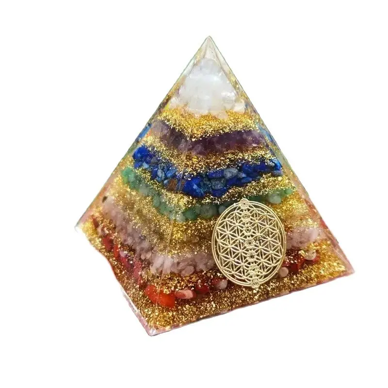 Natural Stone Orgonite Pyramid Crystals Orgone Energy Generator Healing Reiki Chakra Meditation Ornaments Crafts Home Office