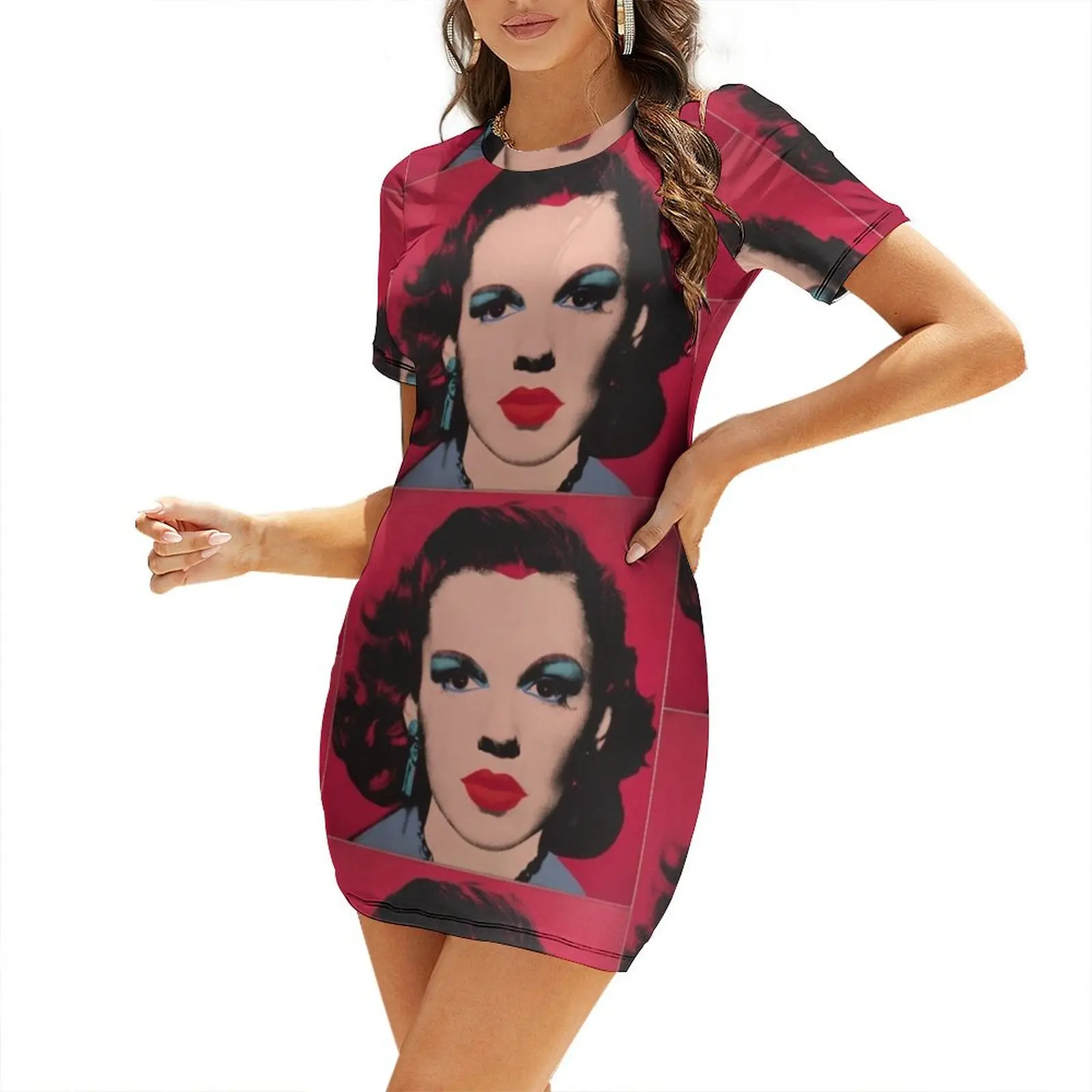 Garland Pop Art Short Sleeved Dress Beachwear Elegant gowns Dress woman Dress