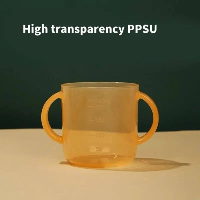 CORB Baby Learn to Drink Cup with Anti Leak Feature Soft Straw and Clear Scale 220ml for Independently Drinking