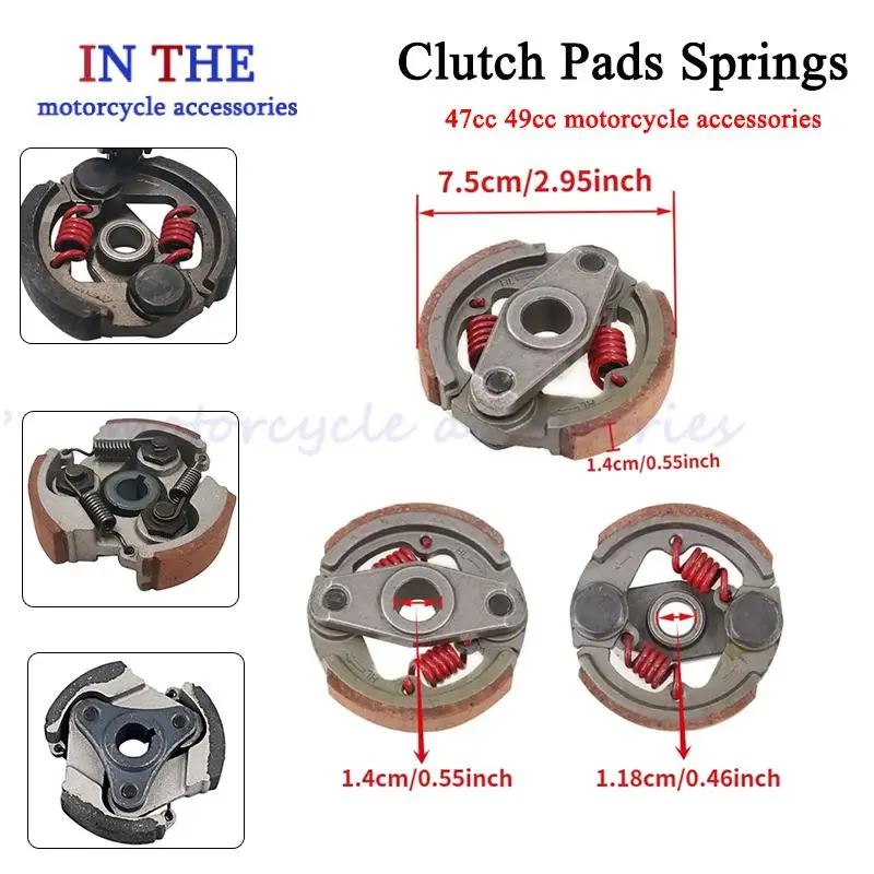 47cc 49cc Gas Minimoto Pocket Bike Mini Dirt Bike Quad Atv Motorcycle 2 Stroke Complete Alloy Clutch Pads Springs