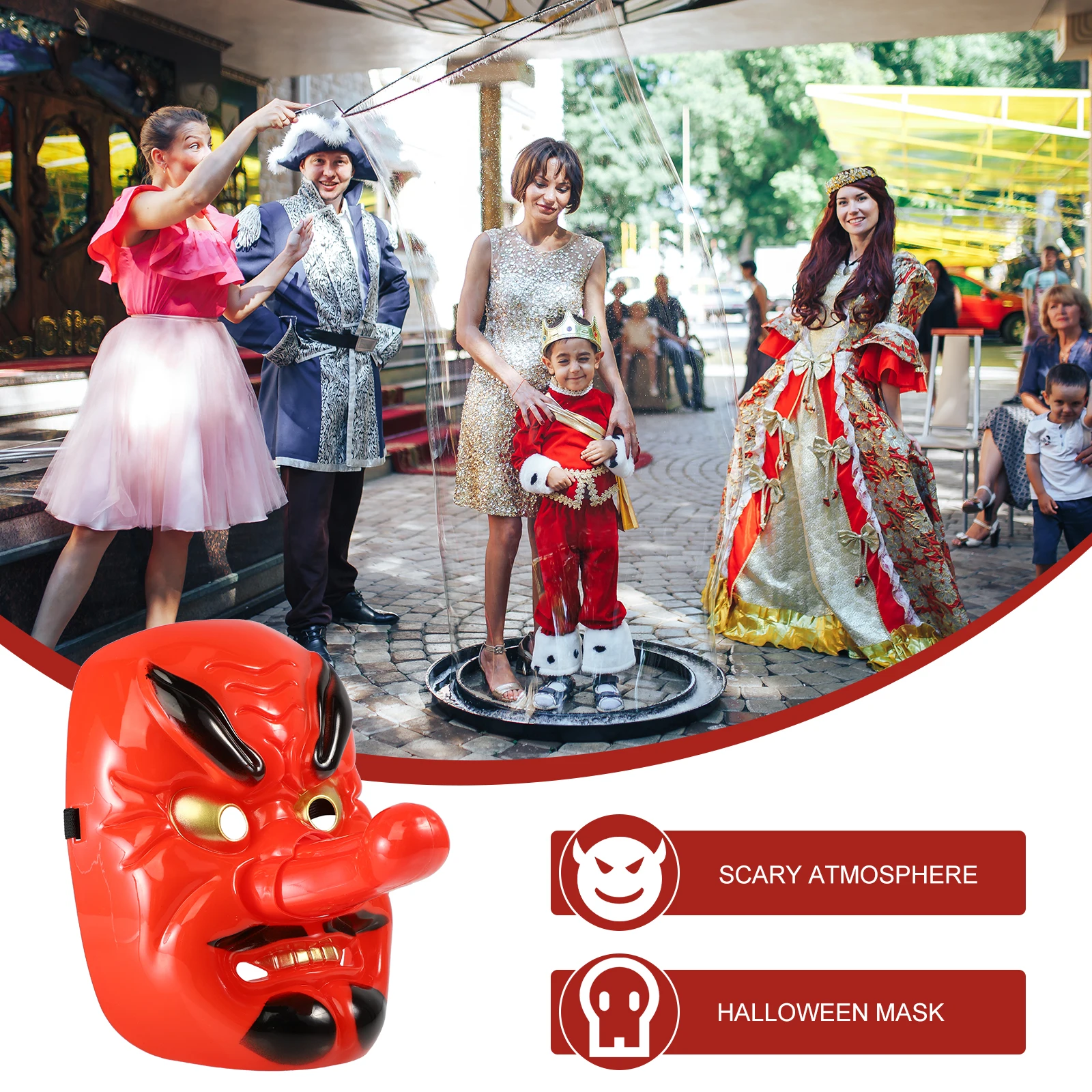 

Halloween Decorations Tengu Mask Cosplay Makeup Scary Red Synthetic Material Man