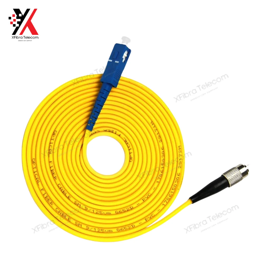 

SC/ UPC FC/UPC PVC fiber optic cord, 3mm diameter, single mode cord, length 1m 2m 3m, 10 pcs/lot