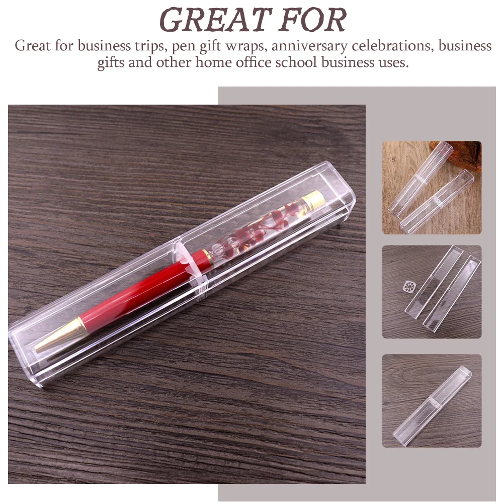 

20Pcs Pen Display Case Tube Stylish Clear Pencil Containers Perfect for Office School Use Pen Container Ballpoint Boxes