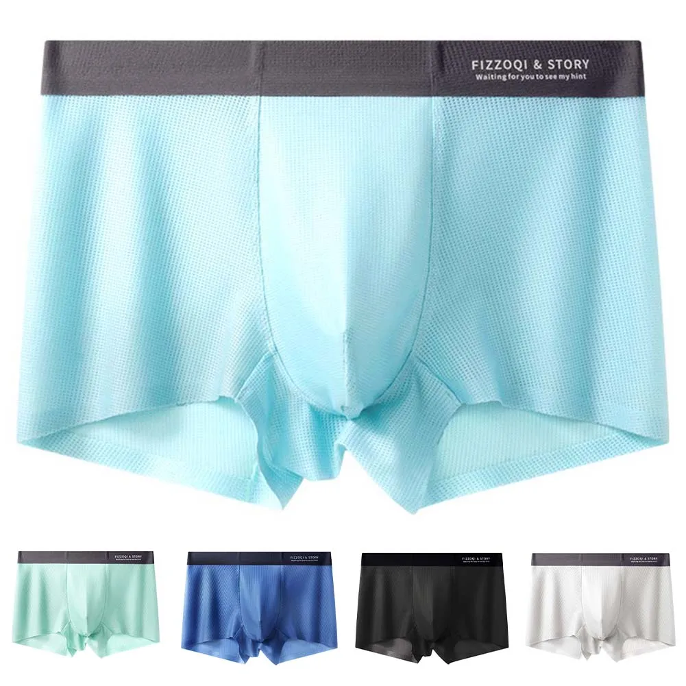 

Mid Waist Underwear Men\\'s Boxer Shorts Breathable Underwear Classic Style Comfortable Trunks Flat Corner Design