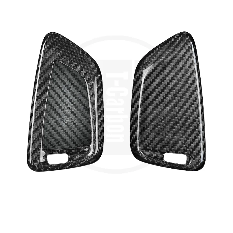 For BMW 3 5 Serial 330 325li 320li 520 525i 530 X3 X5 Genuine Carbon Fibre Car Key Case Shell Keychain Keyring Car Accessories