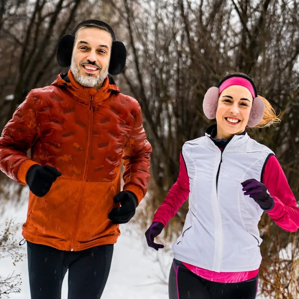 غطاء أذن شتوي دافئ من الفرو الصناعي للجنسين للاستخدام الخارجي قابل للطي لتدفئة الأذن #4