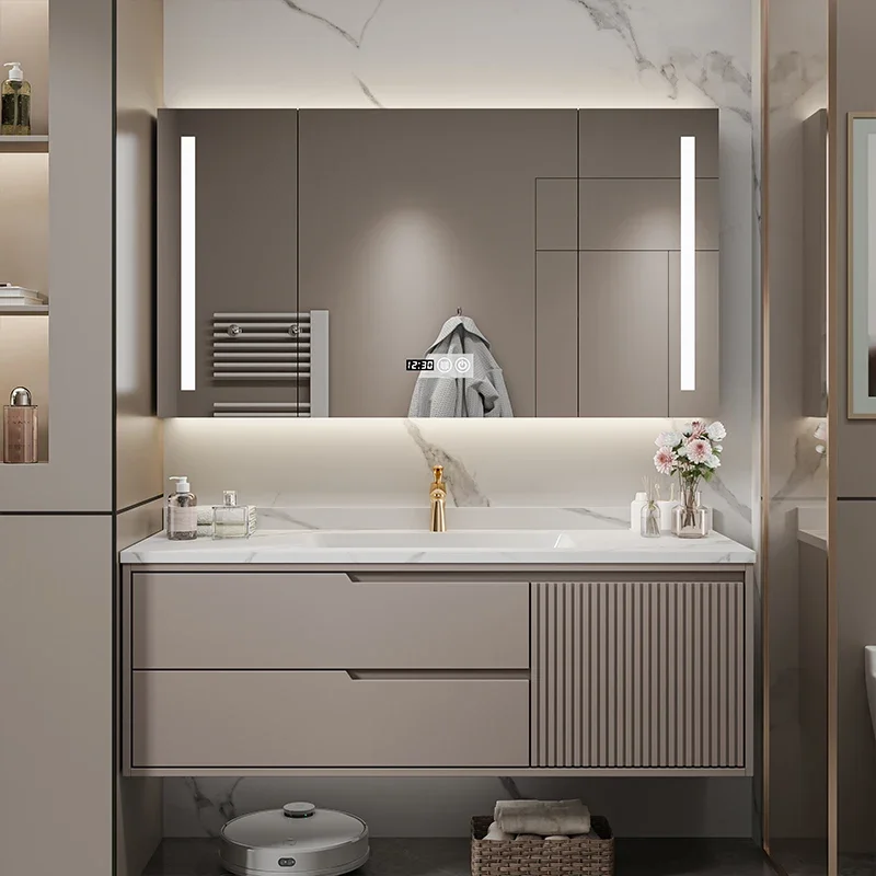 

Large Mirror Lighting Bathroom Cabinet Luxury Tall Toilet Makeup Bathroom Cabinet Vanity Salle De Bain Armoire Home Furniture