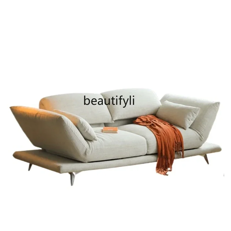 

yh Multifunctional Sofa Living Room Rotating Backrest Small Unit Dynamic Island Straight Row Fabric Sofa