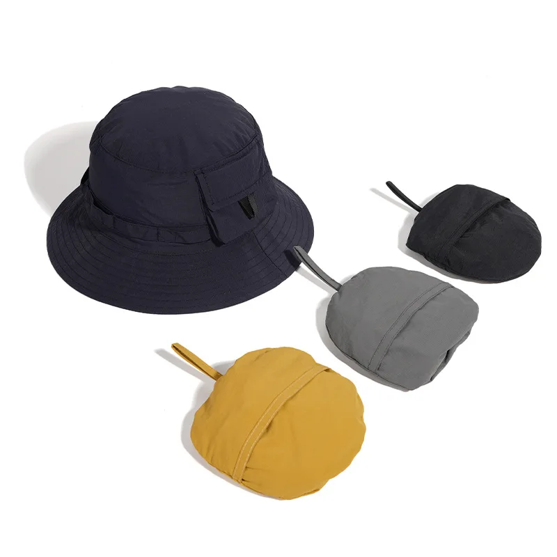 Waterproof Bucket Hat with Cords for Outdoor Caps Men Women Sun Protection for Hiking Fishing Beach