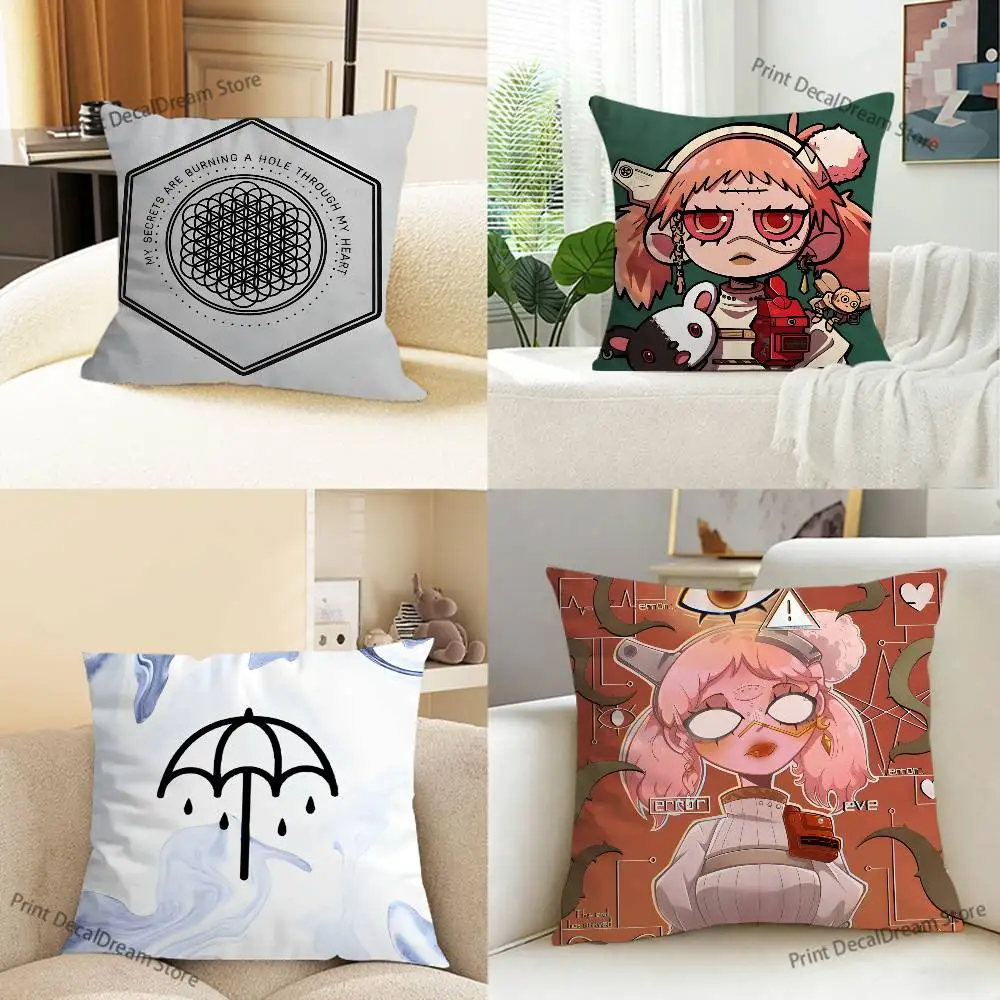 B-BringS Me The HorizonS Bmth Cushion For Bedroom Car Coffee Shop Room and Living Room Sofa Decorative Pillow Cover Case