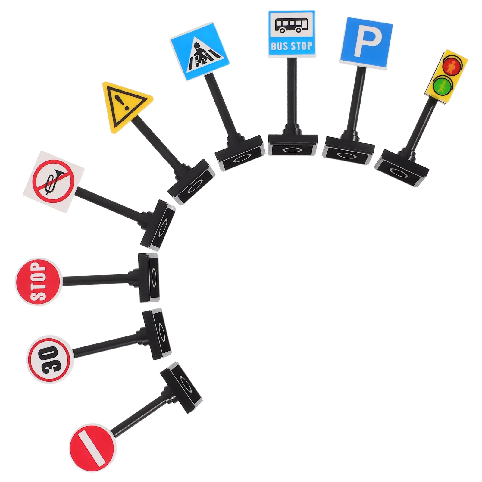 

1Set Realistic Mini Traffic Signs Railroad Crossing Street Scene Plastic Accessories for DIY City Building Creative Learning