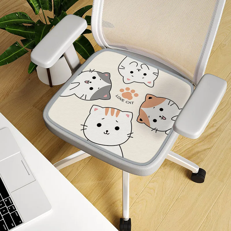 30x30cm Summer Ice Silk Cushion Office Cartoon Panda Children's Bench Sofa Cushion Car Cushion Learning Table Cushion cushion