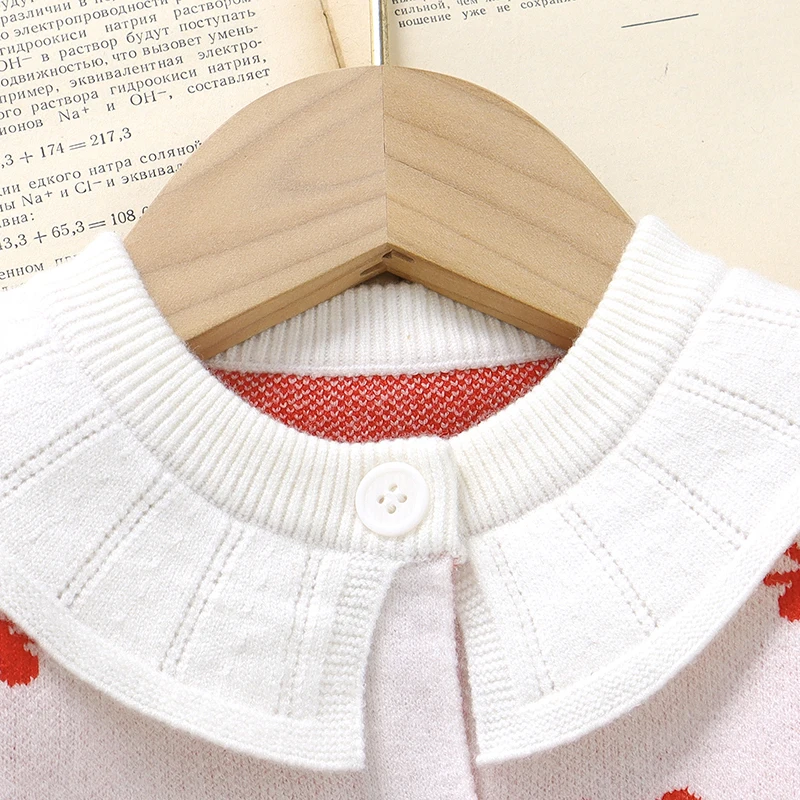 Girls Baby Clothes Set Knitted Newborn Kids Sweater Long Sleeve+Bodysuit 0-18M Fashion Bows Infant Cardigan +Romper 2pcs Autumn