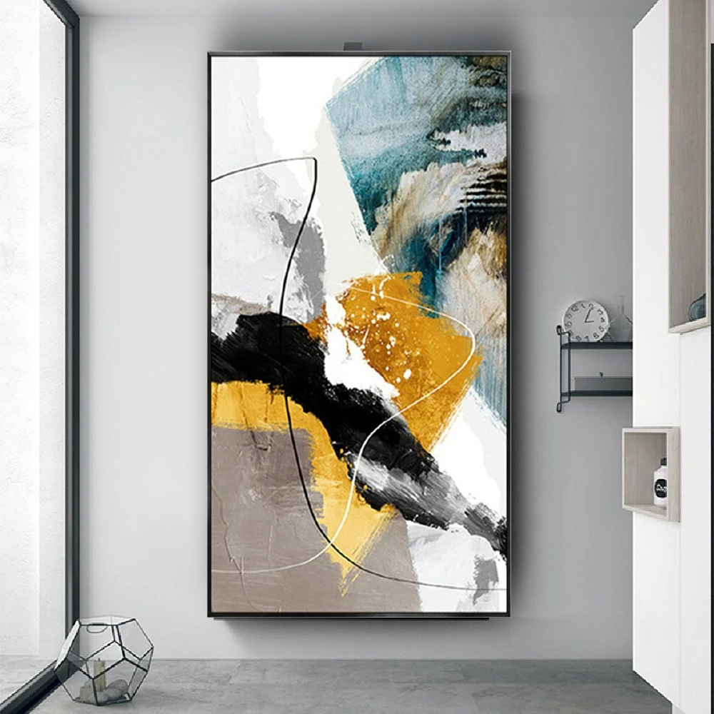 

Nordic Hanging Picture Decor Living Room Modern Black And White Line Canvas Oil Painting For Home Murals Abstract Poster Artwork