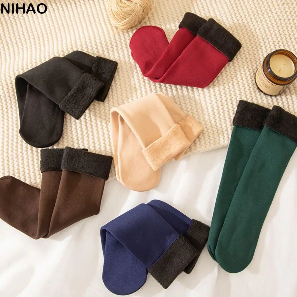 

12 пар простых утепленных носков, более толстые термоноски средней длины, однотонные носки-тапочки, зимние носки для женщин и женщин